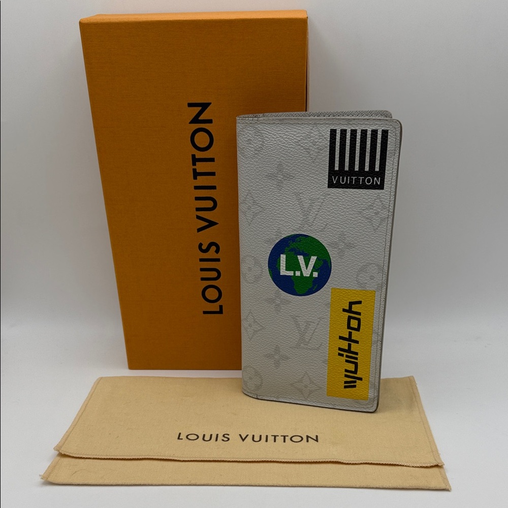 Louis Vuitton Brazza Wallet Limited Edition Logo Story Monogram Canvas